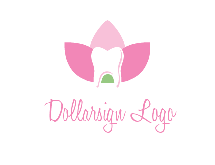tooth in lotus flower dental logo