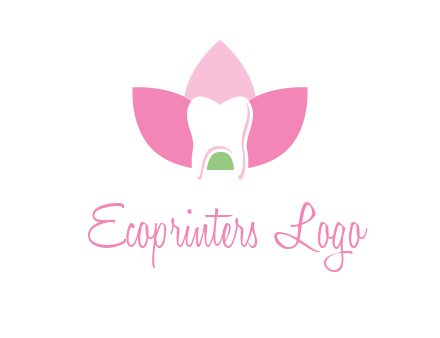 tooth in lotus flower dental logo