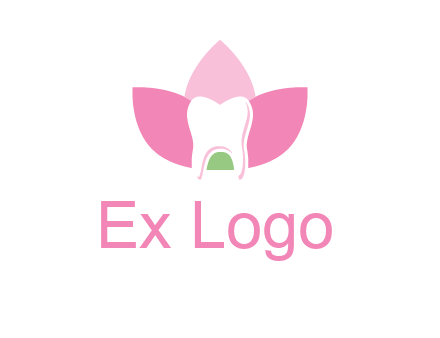 tooth in lotus flower dental logo