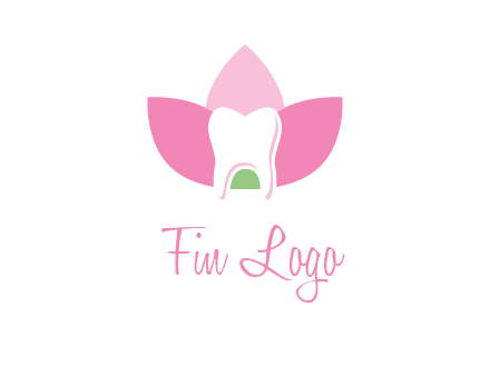tooth in lotus flower dental logo