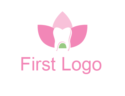 tooth in lotus flower dental logo