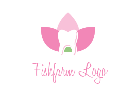 tooth in lotus flower dental logo