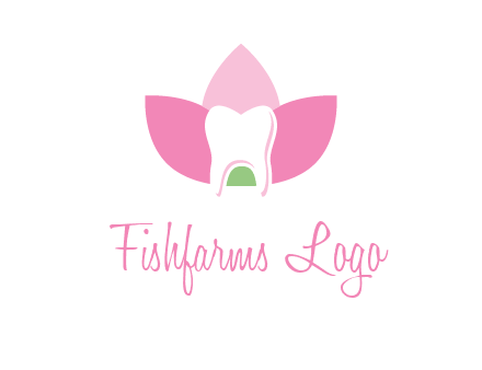 tooth in lotus flower dental logo