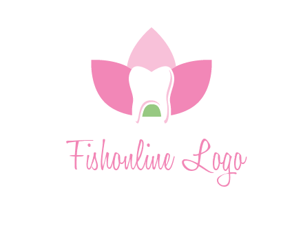 tooth in lotus flower dental logo