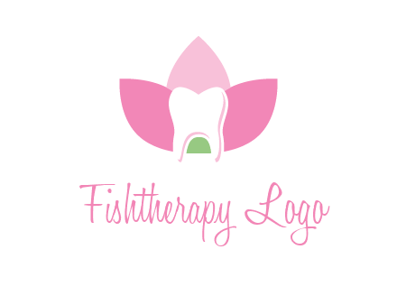 tooth in lotus flower dental logo