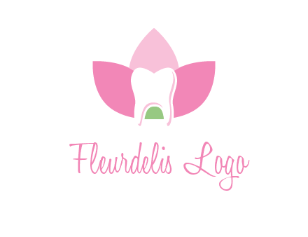 tooth in lotus flower dental logo