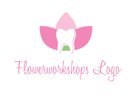 tooth in lotus flower dental logo