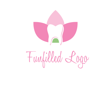 tooth in lotus flower dental logo