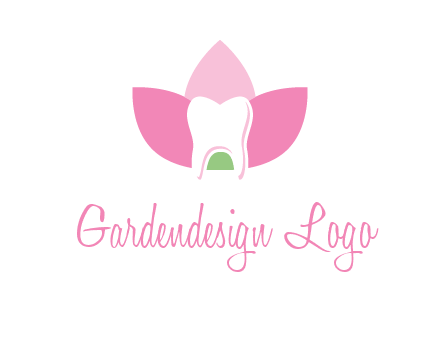 tooth in lotus flower dental logo