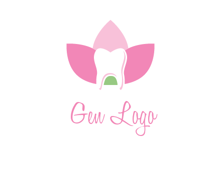 tooth in lotus flower dental logo