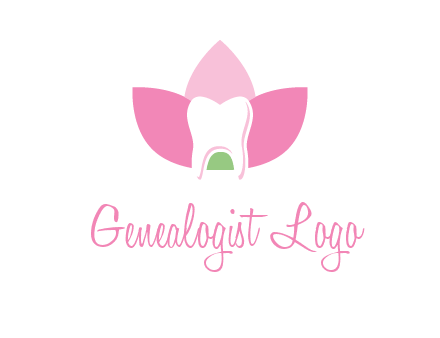tooth in lotus flower dental logo