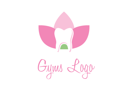 tooth in lotus flower dental logo
