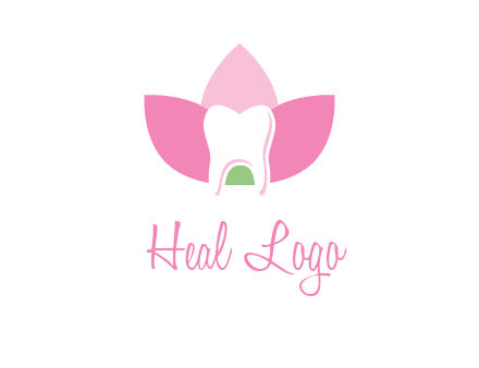 tooth in lotus flower dental logo