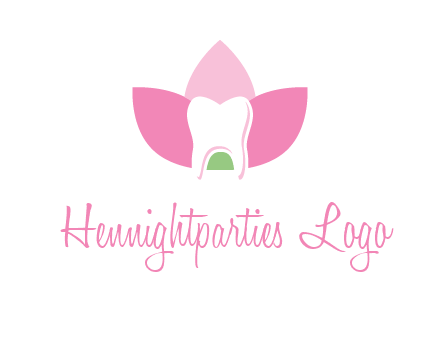 tooth in lotus flower dental logo