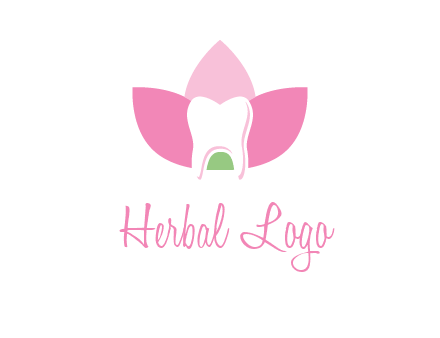 tooth in lotus flower dental logo