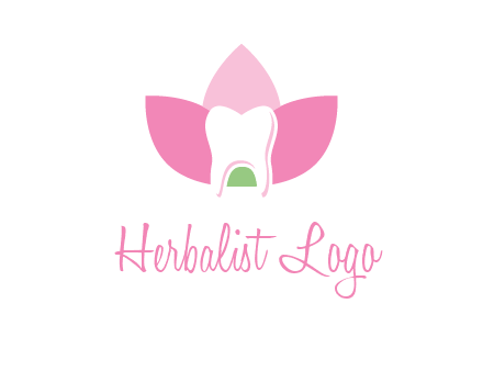 tooth in lotus flower dental logo