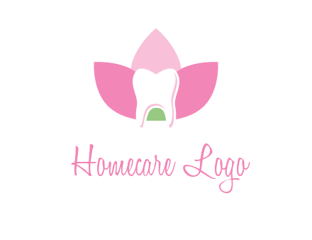 tooth in lotus flower dental logo