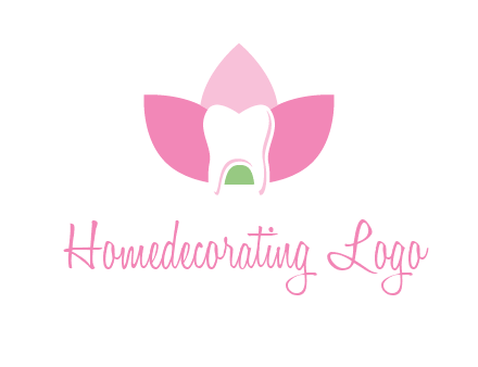 tooth in lotus flower dental logo