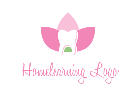 tooth in lotus flower dental logo