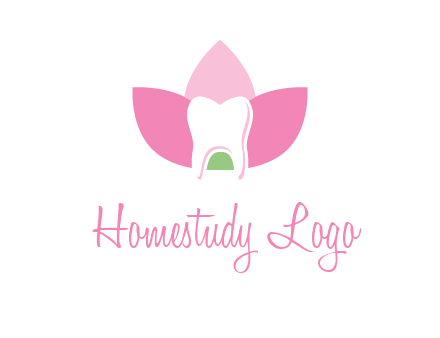 tooth in lotus flower dental logo