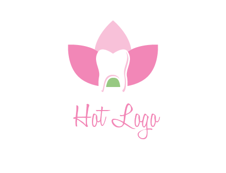 tooth in lotus flower dental logo