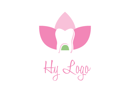 tooth in lotus flower dental logo