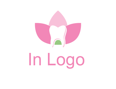 tooth in lotus flower dental logo