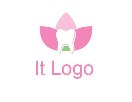 tooth in lotus flower dental logo