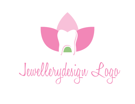 tooth in lotus flower dental logo