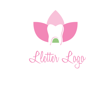 tooth in lotus flower dental logo