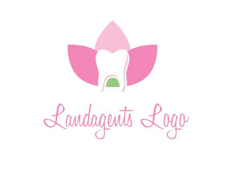 tooth in lotus flower dental logo