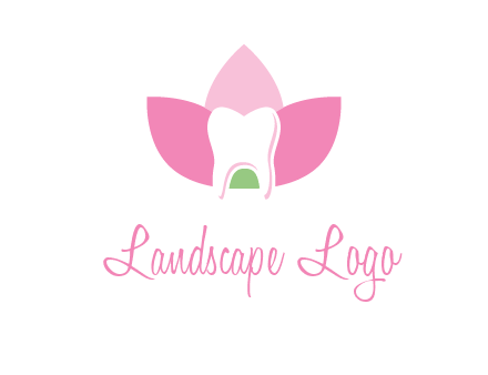 tooth in lotus flower dental logo