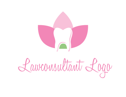 tooth in lotus flower dental logo