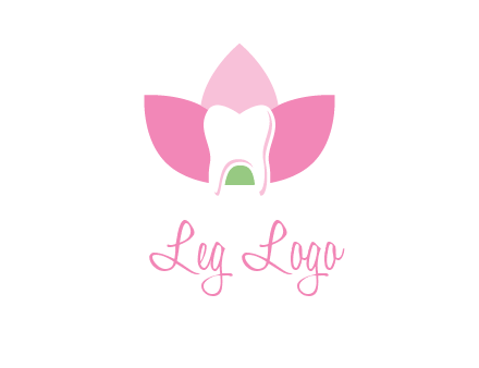 tooth in lotus flower dental logo