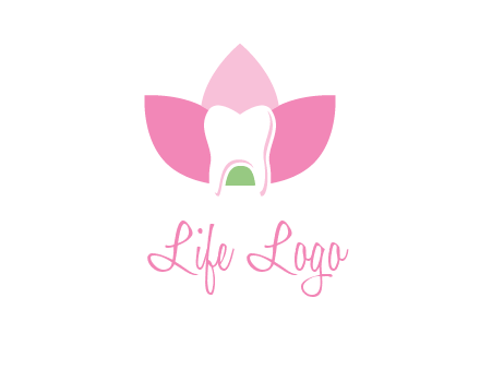 tooth in lotus flower dental logo