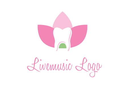 tooth in lotus flower dental logo