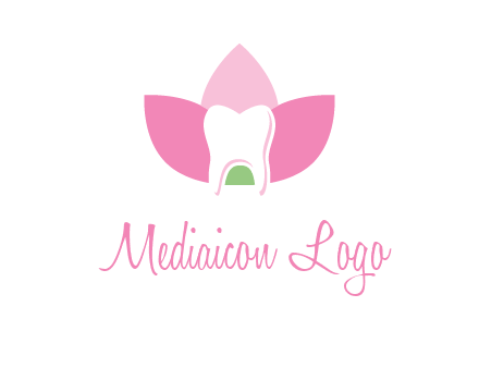 tooth in lotus flower dental logo