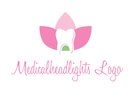 tooth in lotus flower dental logo