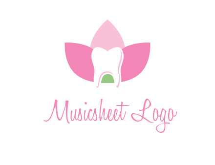 tooth in lotus flower dental logo