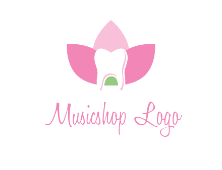 tooth in lotus flower dental logo