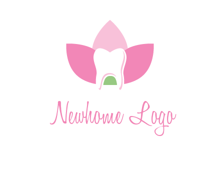 tooth in lotus flower dental logo