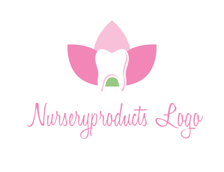 tooth in lotus flower dental logo