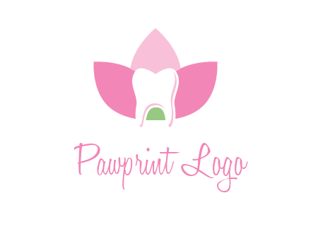 tooth in lotus flower dental logo