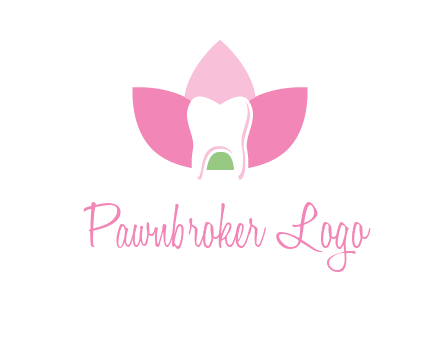 tooth in lotus flower dental logo