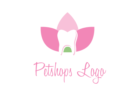 tooth in lotus flower dental logo