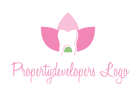 tooth in lotus flower dental logo