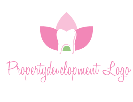 tooth in lotus flower dental logo