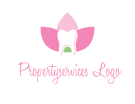 tooth in lotus flower dental logo