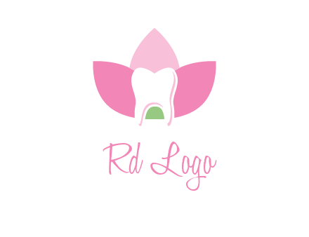 tooth in lotus flower dental logo