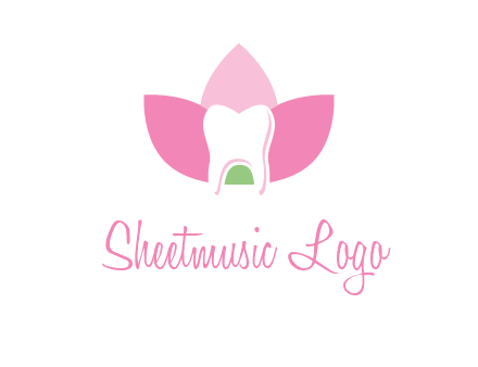 tooth in lotus flower dental logo